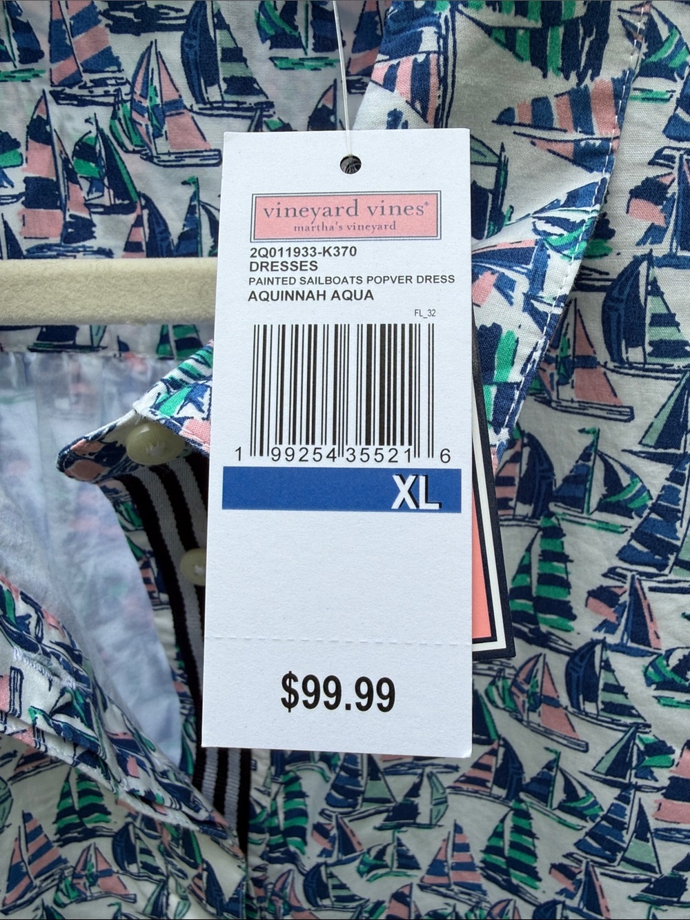 Vineyard Vines Painted Sailboats Popover Dress - Picture 7 of 11
